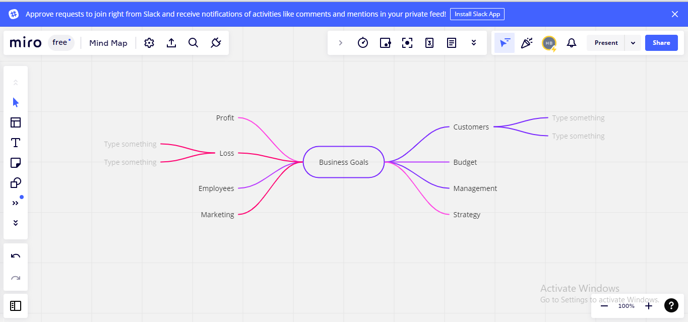 adding branches in miro