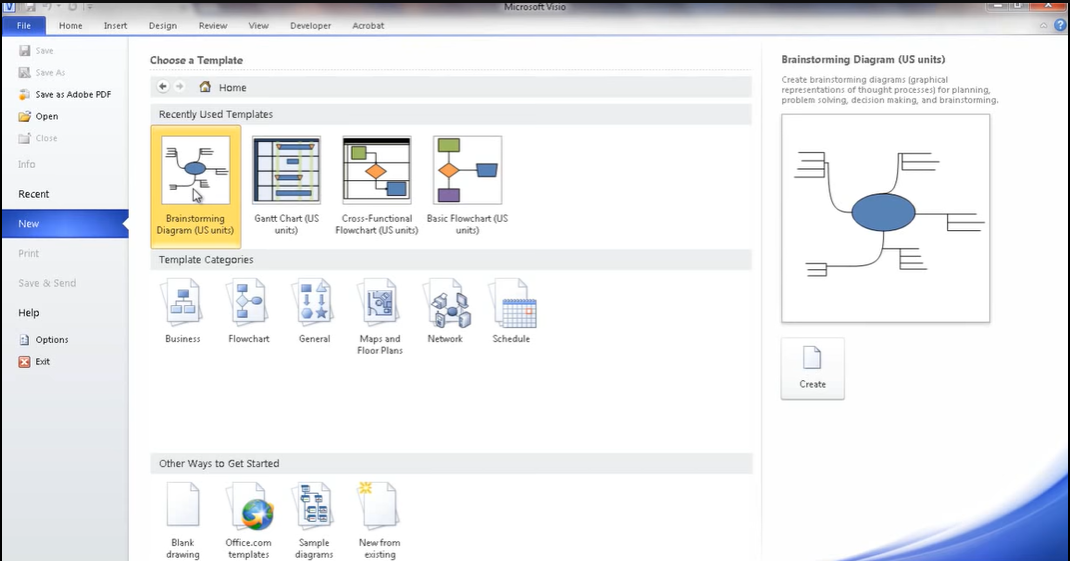 using visio for mind map