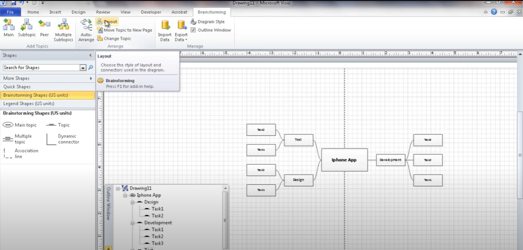personalizing mindmap in visio