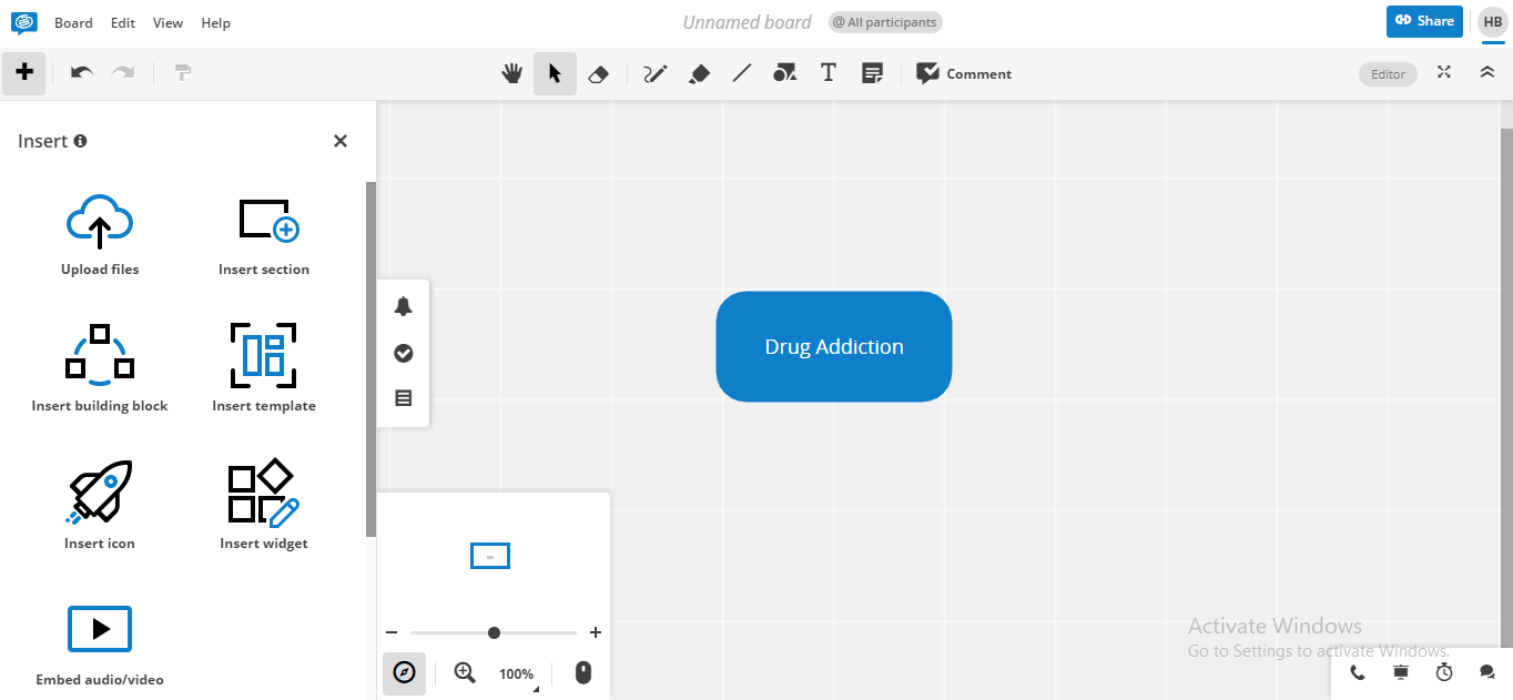 type main idea in center conceptboard