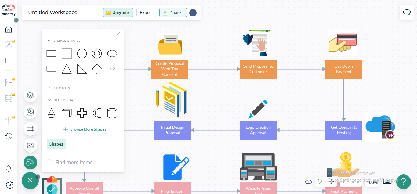 mind map using creately app