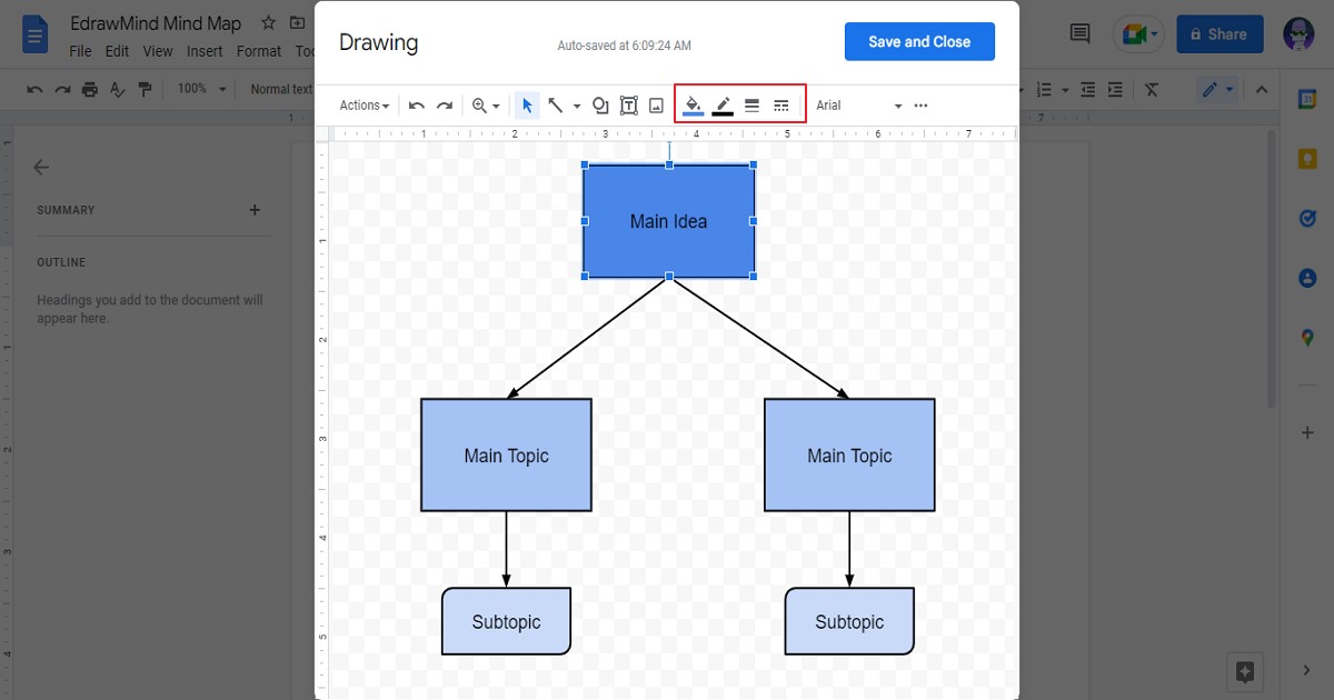 Can I create a mindmap in Google Docs?