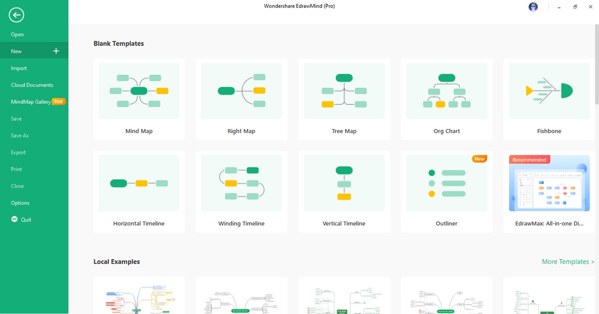 select edrawmind template