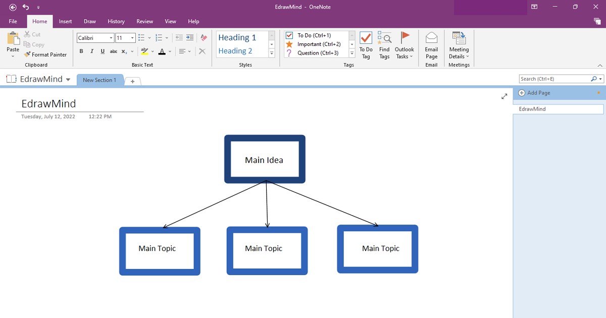 customize your onenote mind map