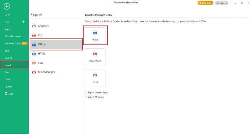export flowchart as word