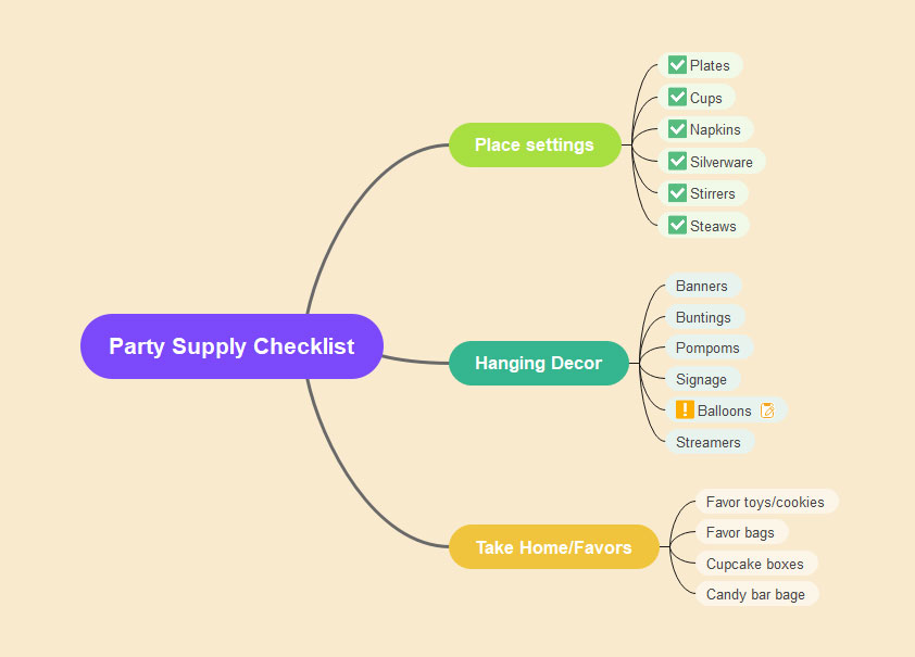 Party Supply Checklist