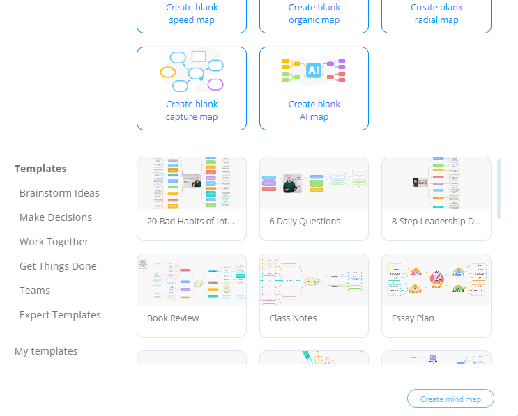 click create mind map ayoa