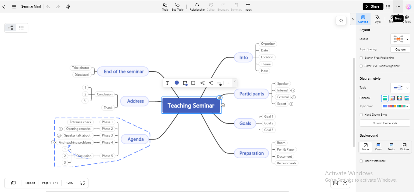  click dotted icon in edrawmind online