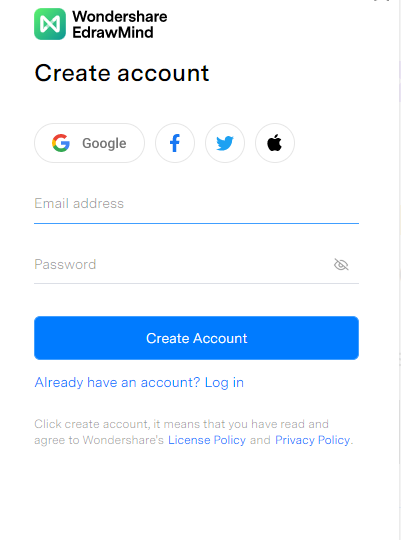  create an account on edrawmind online