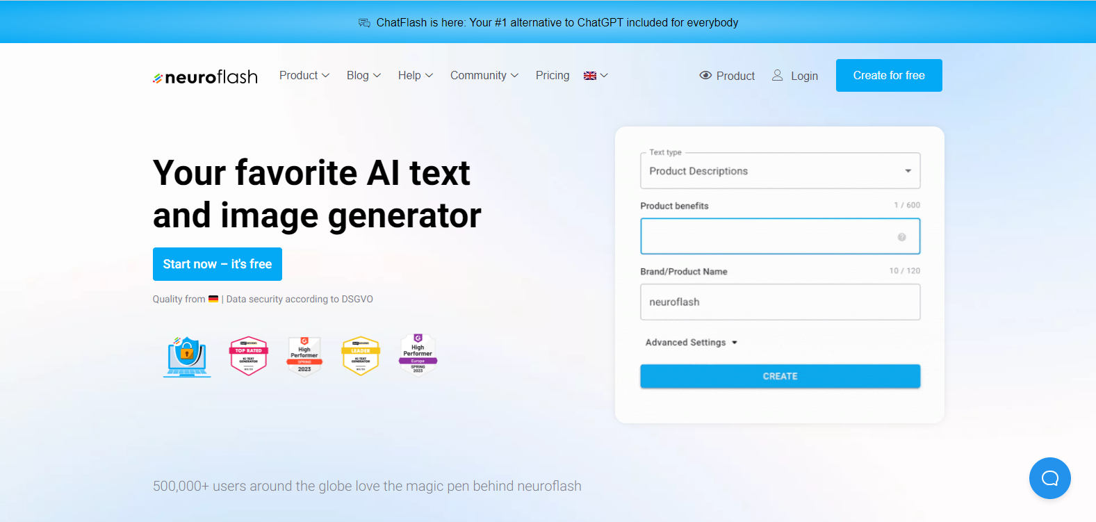 generate ai articles with neuroflash