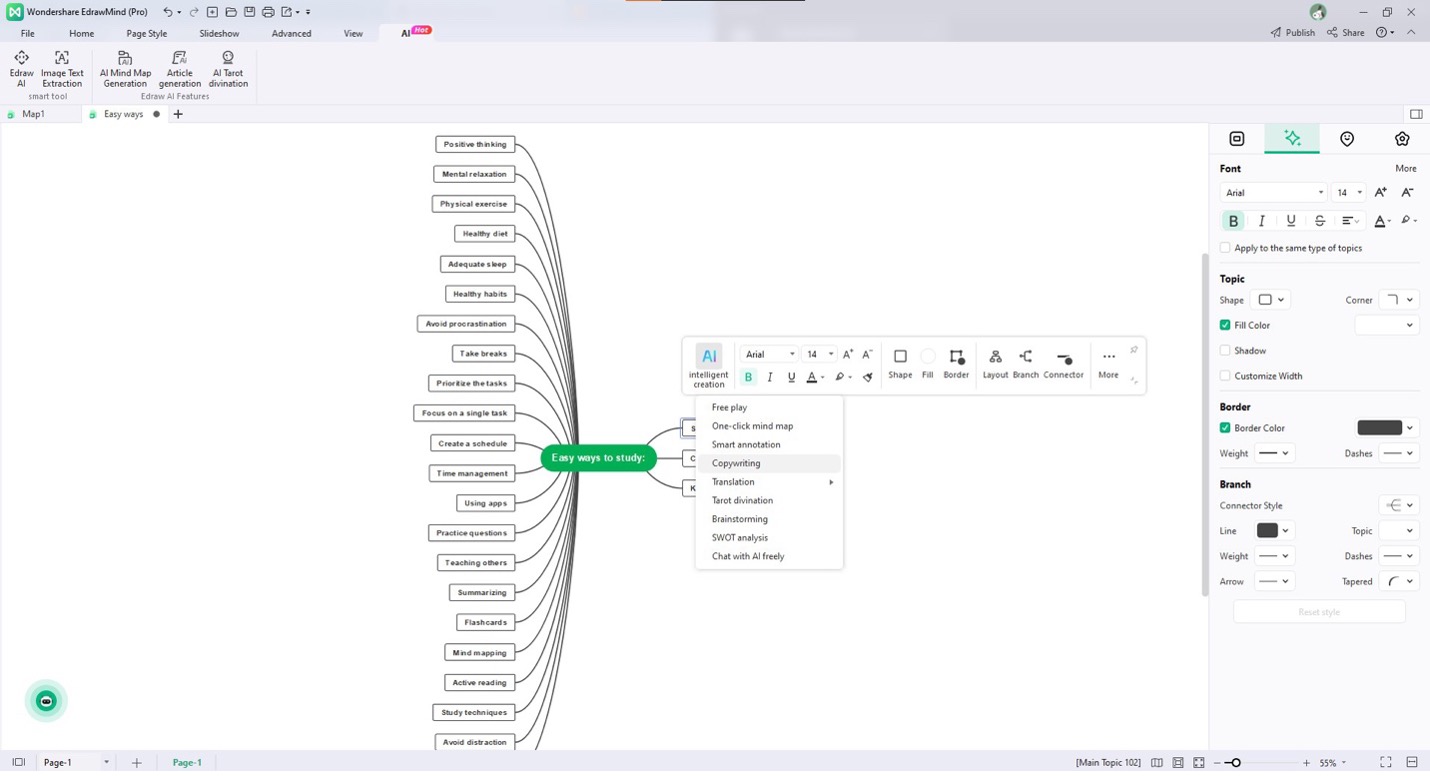 edraw ai copywriting feature