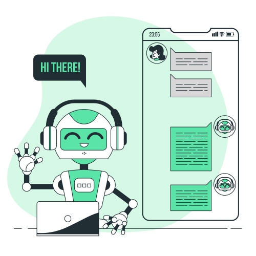 Ilustração de chatbot de IA