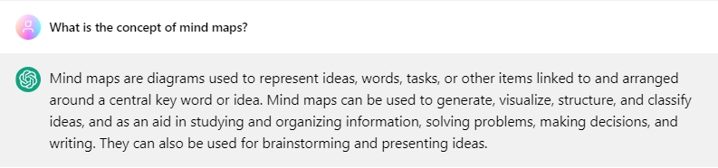ChatGPT Answer Mind Map Concept 