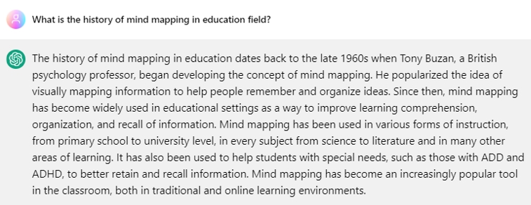 ChatGPT Answer Orígenes del mapa mental