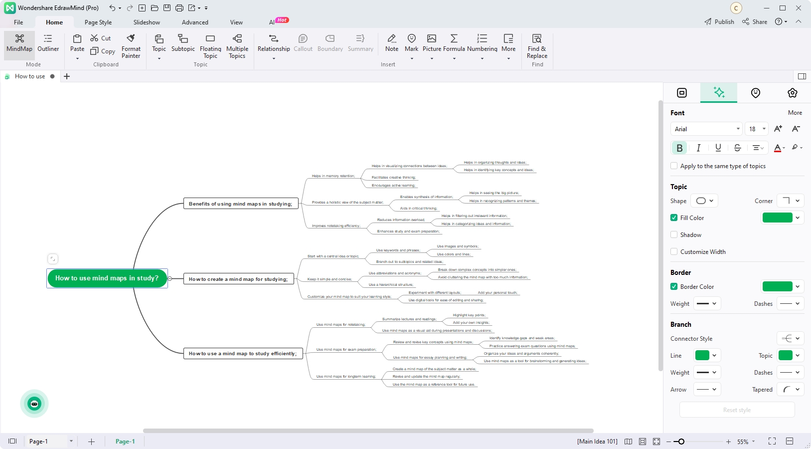 usare edraw ai per le mappe mentali