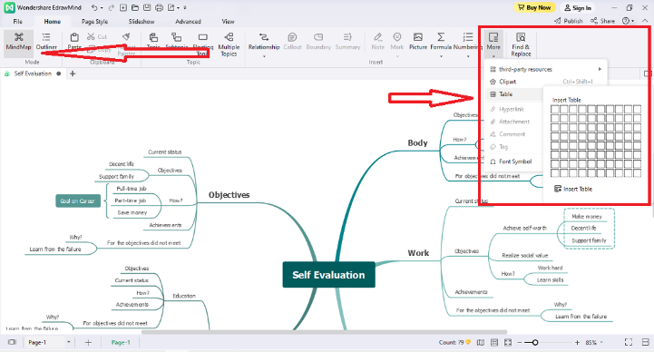 edrawmind table