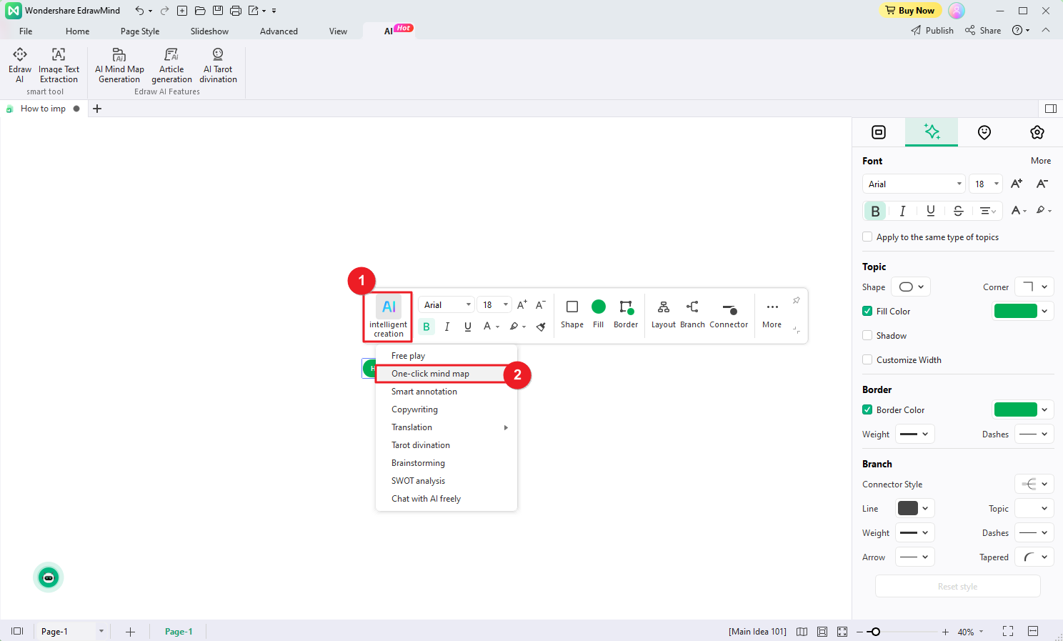 one-click mind map