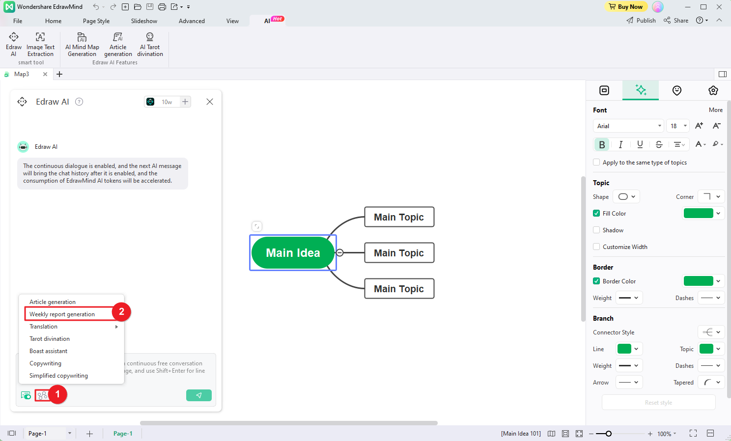 weekly report generation pre-scene setup