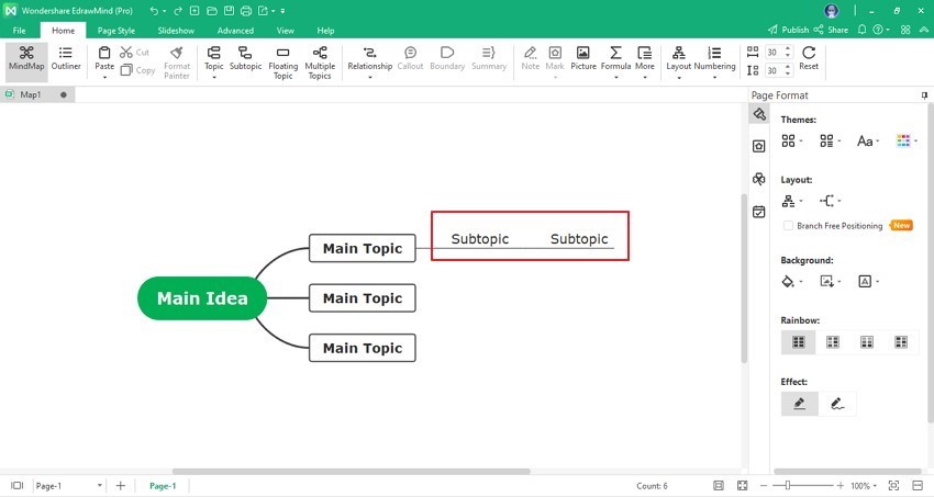 insert subtopics for your concept map