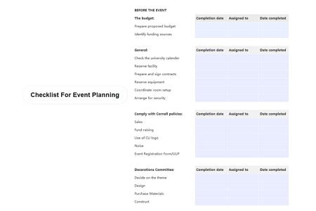 Event Planning Checklist example 2