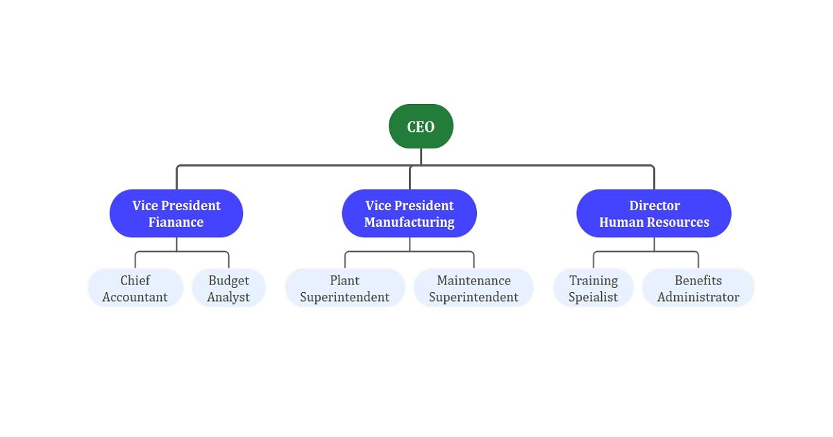 organizational chart for manufacturing plant