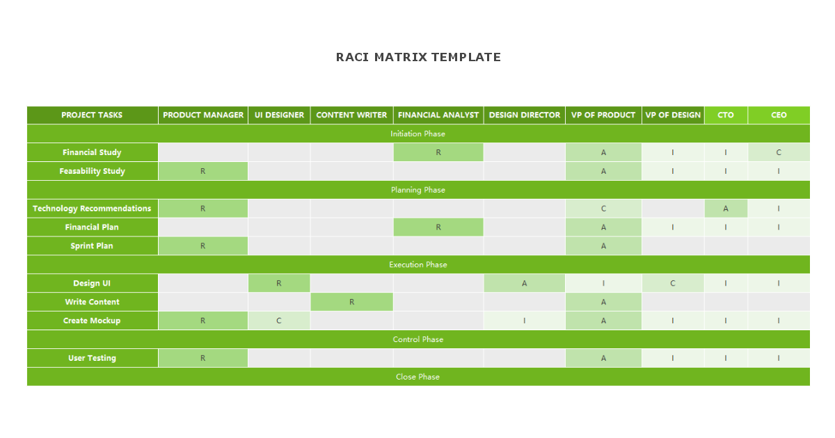 Specific RACI Matrix Template